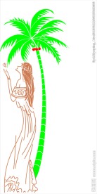椰子树花环美女