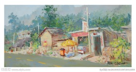 太行山水粉风景写生作品