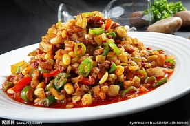 榨菜黄豆炒肉沫