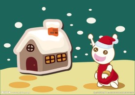 吃货星人卡通创意冬日之家