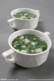 荠菜干贝黄鱼羹