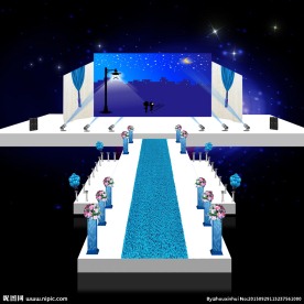 蓝色舞台效果图
