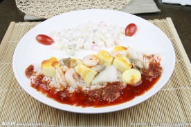 虾头油海鲜玉子豆腐饭