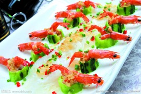 银丝胜瓜蒸鲜虾
