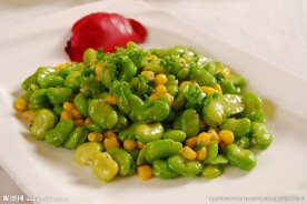 小葱鸡油炒豆瓣