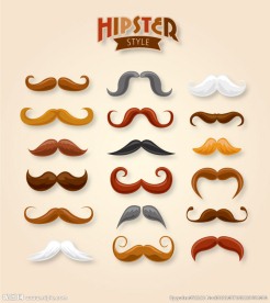 时尚胡须设计矢量图