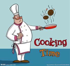 卡通烹饪中的厨师矢量素材