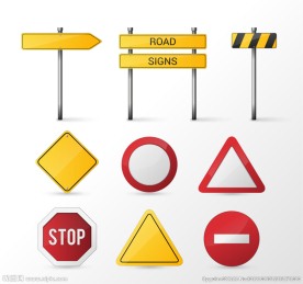 空白交通警示牌矢量图