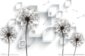 3D立体框架蒲公英