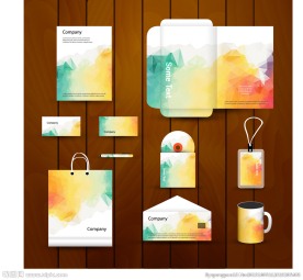 VI手册淡彩几何形应用素材