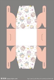 甜点礼盒平面展开图