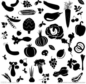 实用蔬菜剪影矢量大全