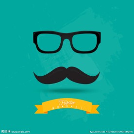 创意大胡子眼镜背景矢量素材