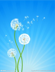 风中蒲公英矢量素材