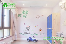 儿童游乐房维尼熊卡通背景效果