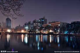 天津大学敬业湖夜色