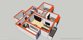 草图大师家装室内模型