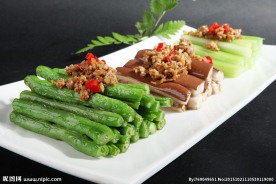 素三蒸豇豆角茄子芹菜