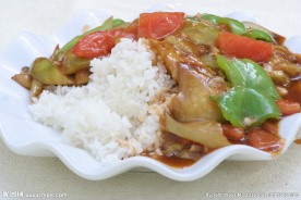 烧茄子盖浇饭
