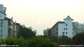 城市风光 红阳西下