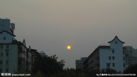 城市风光 红阳西下
