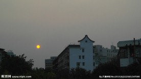 城市风光 红阳西下