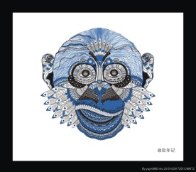 模式 猴子 新的一年的平安夜