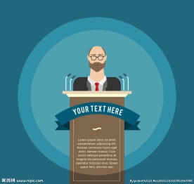 发表演讲的男子矢量素材