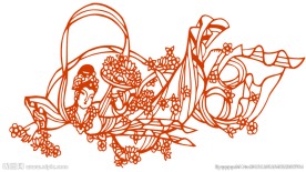 天女散花飞天仕女剪纸图