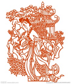 黛玉葬花剪纸纹样