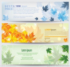 缤纷枫叶横幅背景矢量素材