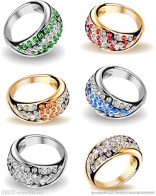 彩色钻戒设计矢量素材