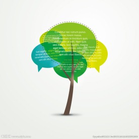 彩色对话框树木矢量素材