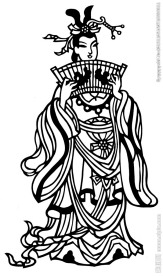 古代吹奏排箫仕女剪纸纹样