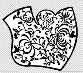 菊花蝴蝶异形窗花剪纸纹样