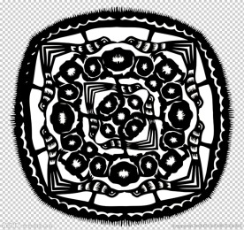 对称喜鹊花朵异形窗花剪纸纹样