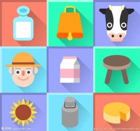 创意奶牛元素图标矢量图