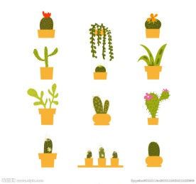 绿色盆栽设计矢量素材