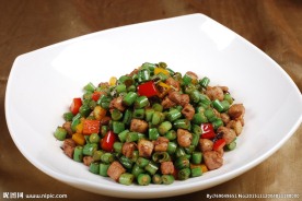 榄菜肉丝炒豆角