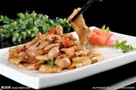 杏鲍菇炒松板肉