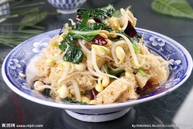 豆芽拌面筋