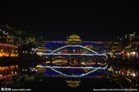 长沙杜甫江阁夜景