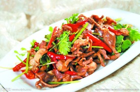 香菜红椒爆鸡胗