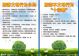 旅游文明行为公约和不文明十宗罪