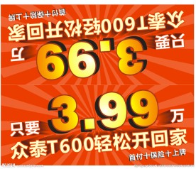 众泰T600车顶牌