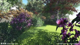 中式园林景观渲染图