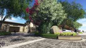 中式园林景观渲染图