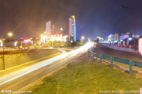 吉林市夜晚的车流轨迹