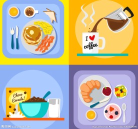 美味早餐设计矢量素材