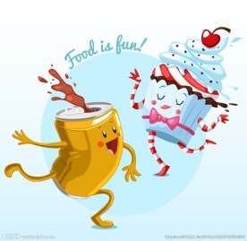 卡通夏日饮料设计矢量素材